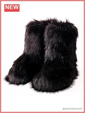 Valpeak Faux Fur Knee-High Snow Boots for Women Warm Pull-On Winter Booties